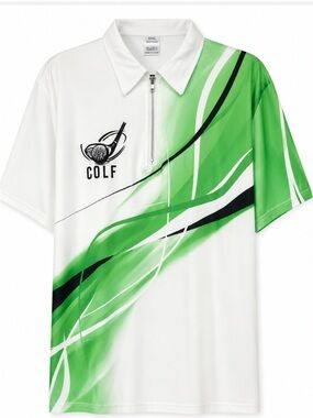 Retro Golf Graphic Quarter Zip Polo Shirt Sporty Preppy Golfcore Lightweight Y2K